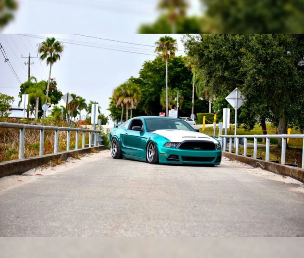 gloss emerald green ford mustang wrap by star car wraps (1)